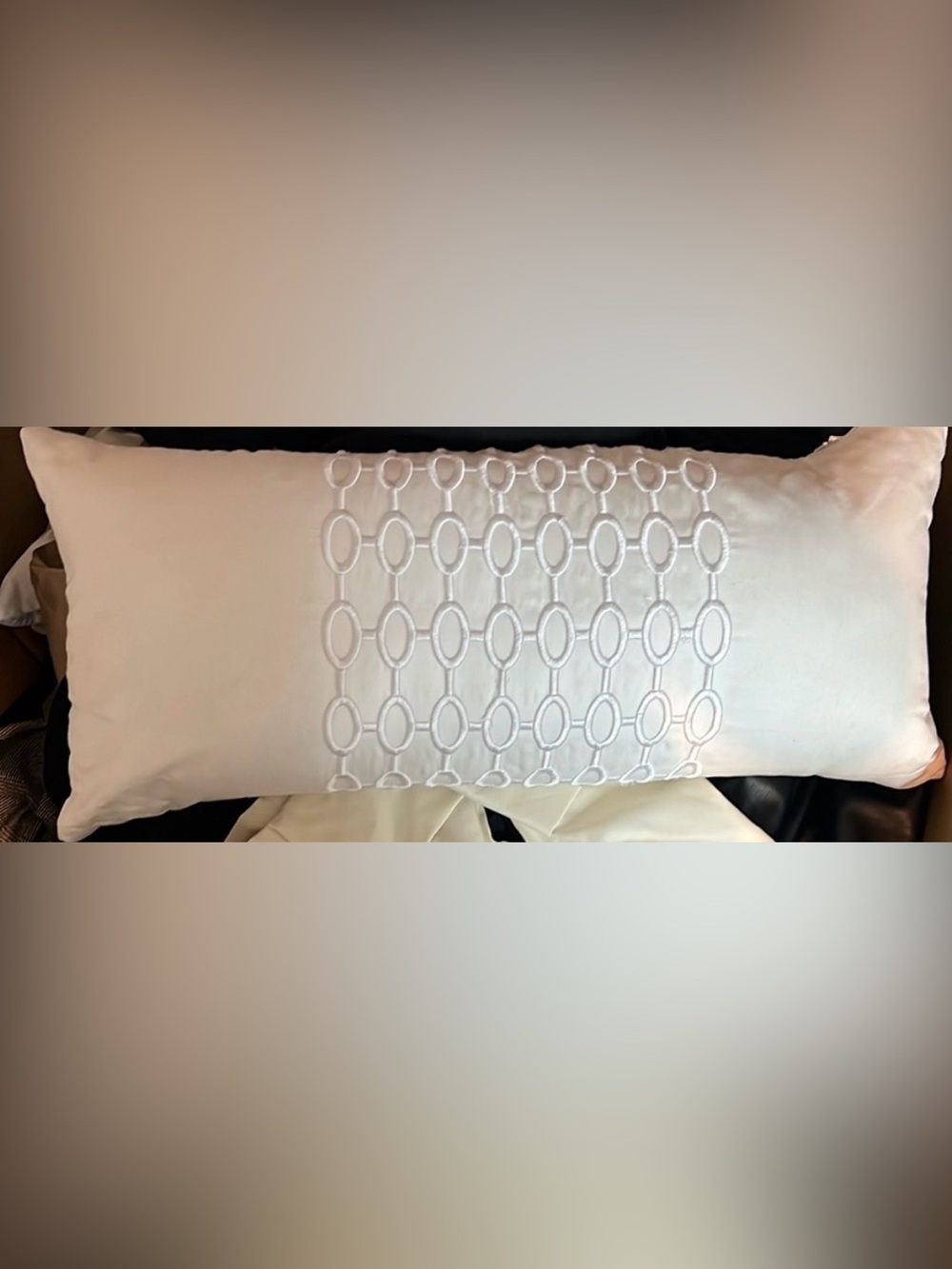 Pillow cream with white embroidery Hotel collection
